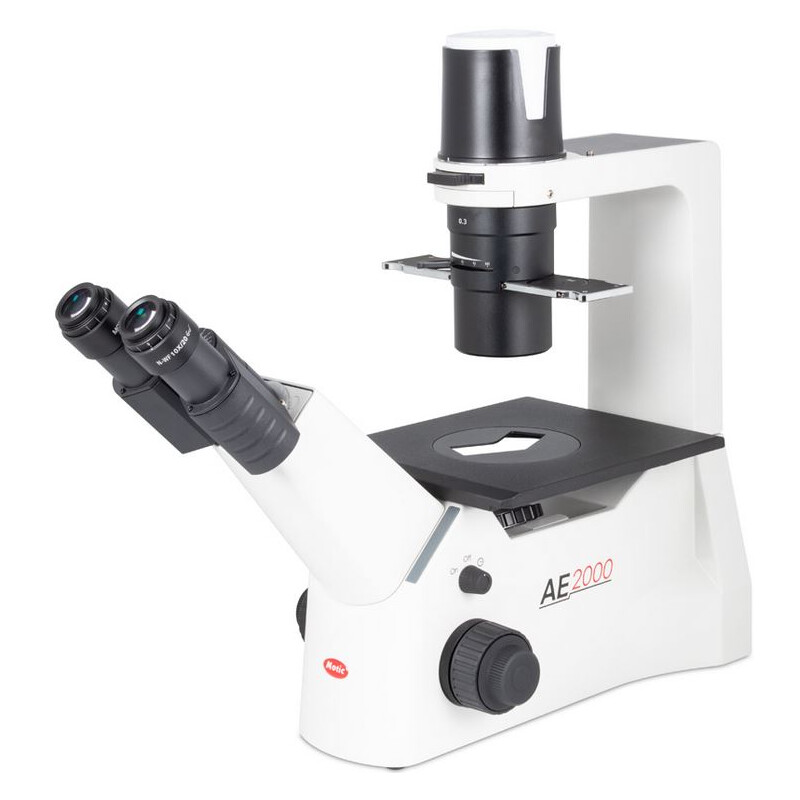 Motic Inverses Mikroskop AE2000 bino, infinity 40x-200x, phase, Hal, 30W