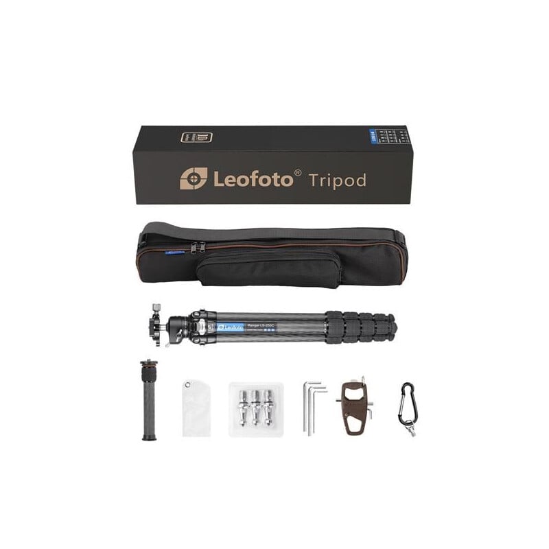 Leofoto Carbon-Dreibeinstativ LS-255C Ranger + Ballhead LH-30 + kurze Mittelsäule DC-252C