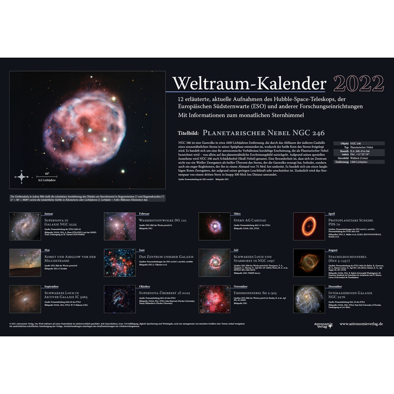 Astronomie-Verlag Weltraum-Kalender 2022