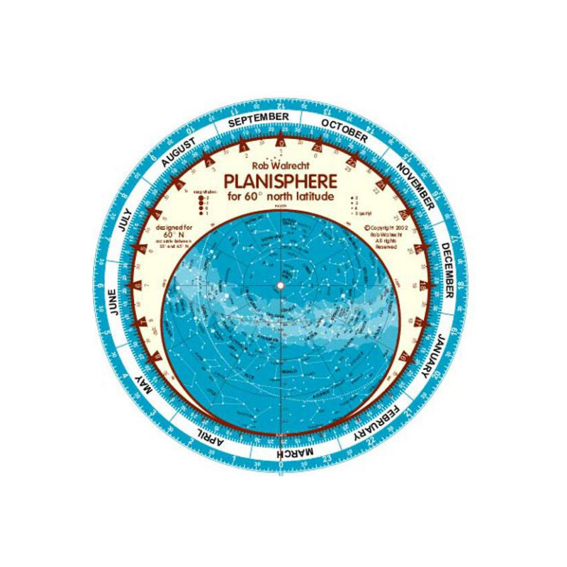 Rob Walrecht Sternkarte Planisphere 60°N 25cm