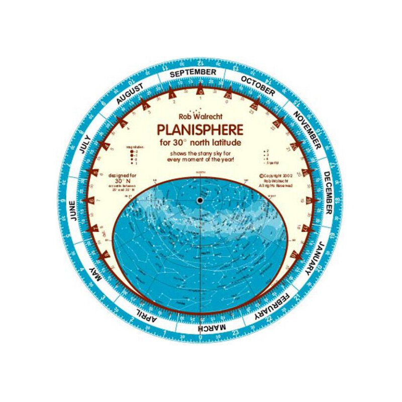 Rob Walrecht Sternkarte Planisphere 30°N 25cm