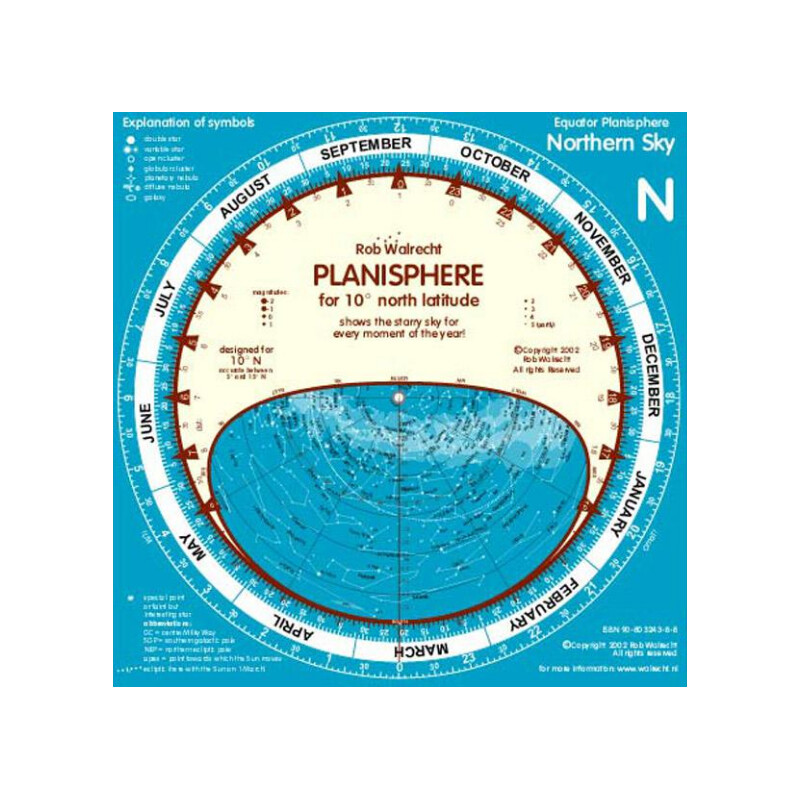 Rob Walrecht Sternkarte Planisphere 0° Equator 25cm