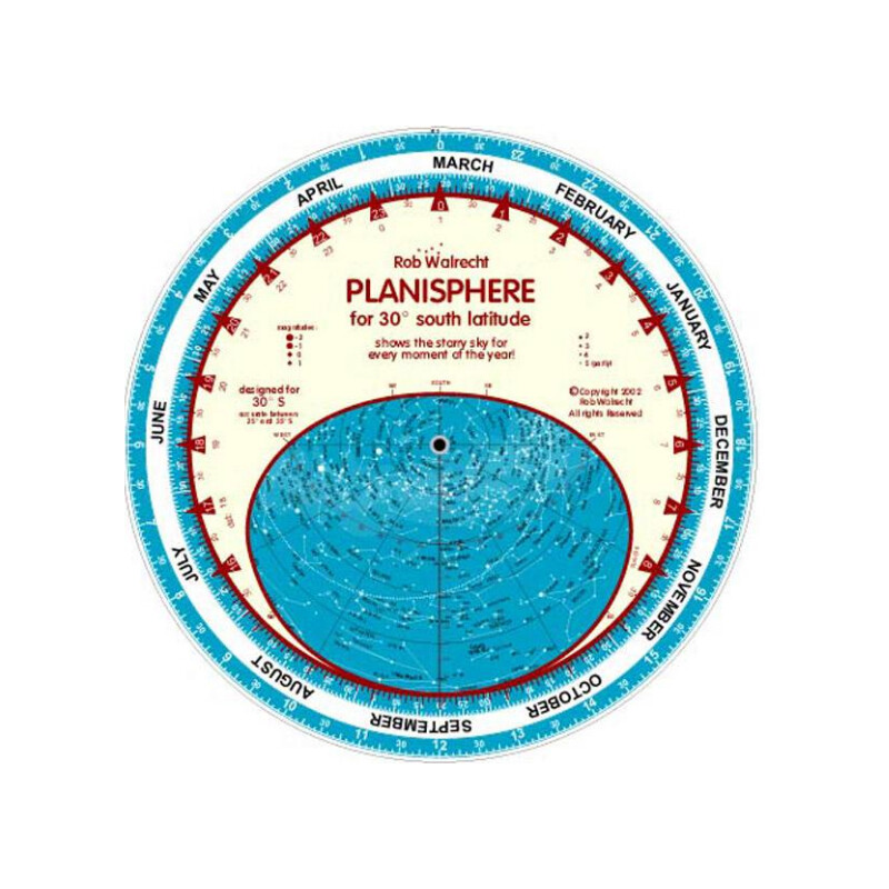 Rob Walrecht Sternkarte Planisphere 30°S 25cm