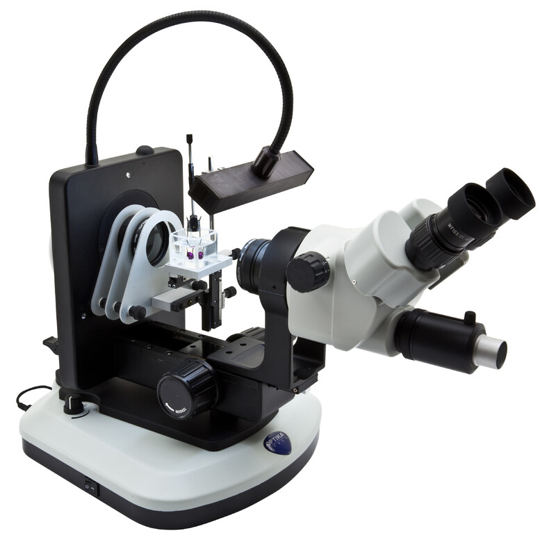 Optika Zoom-Stereomikroskop OPTIGEM-20 trino, BF, DF, Greenough, w.d. 100mm, 10x/21mm, 0,7x-4.5x