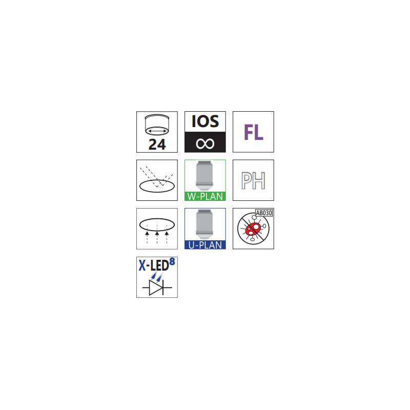 Optika Inverses Mikroskop IM-5FLD, FL, trino, invers, 10x24mm,  AL/DL, LED 5W, 8W w.o. objectives