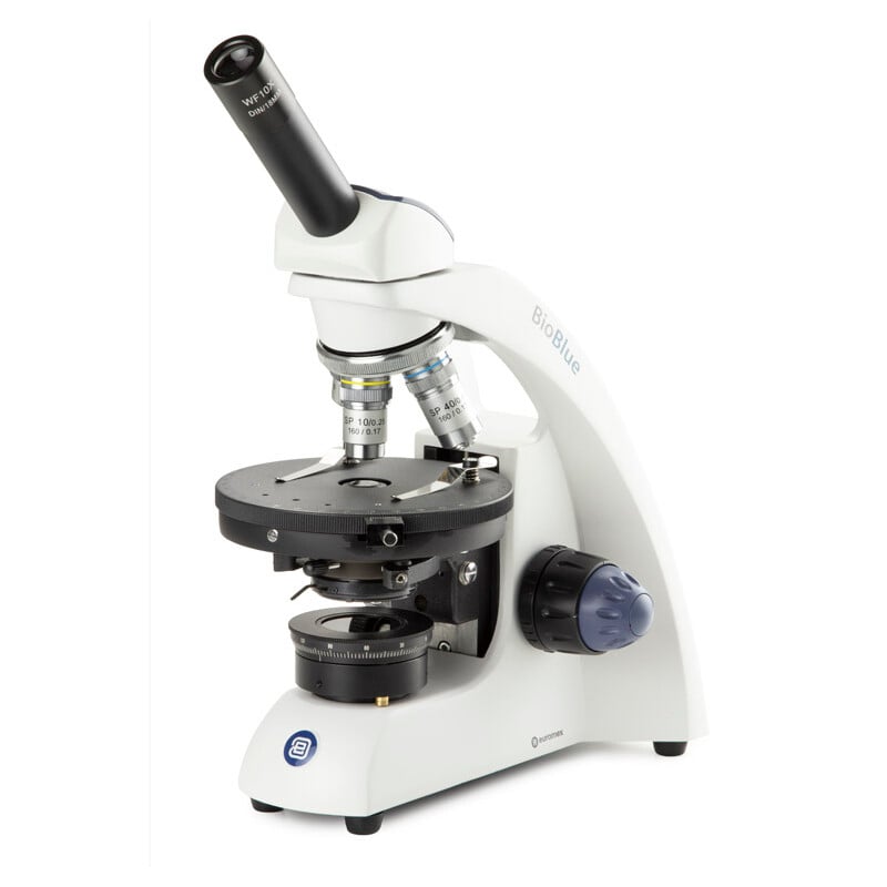 Euromex Mikroskop BioBlue, BB.4240-P-DLED, mono, pol, DIN, semiplan, 40x-600x, 10x/18, LED, 1W , akku