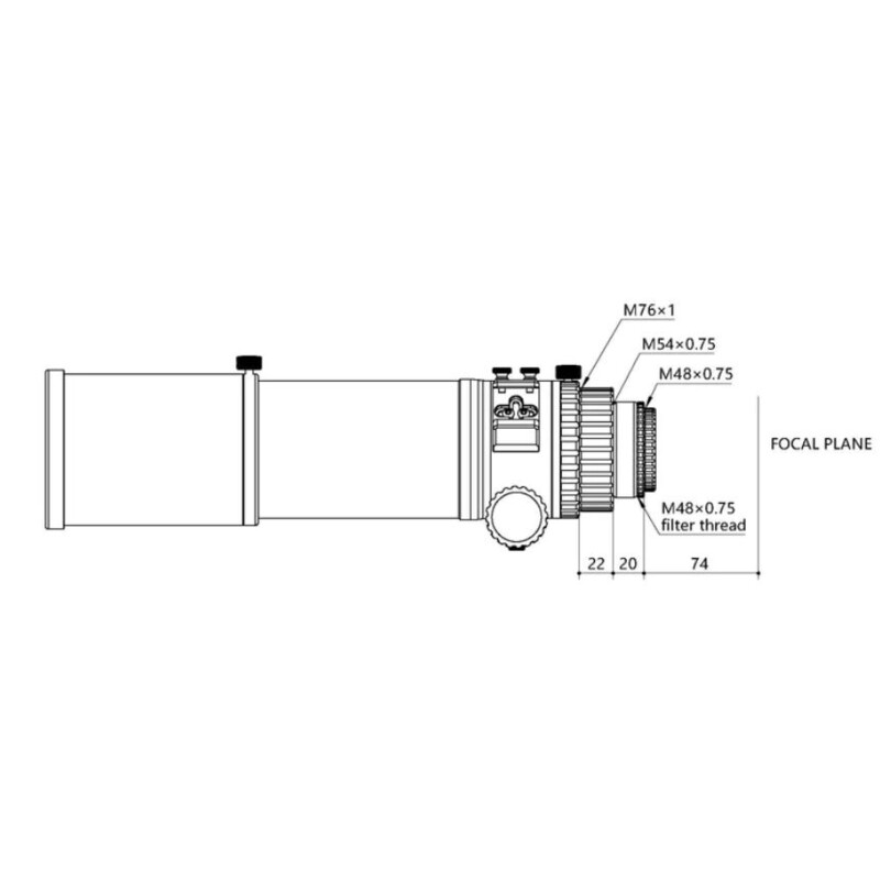 OPT Apochromatischer Refraktor Radian AP 75/405 Petzval OTA