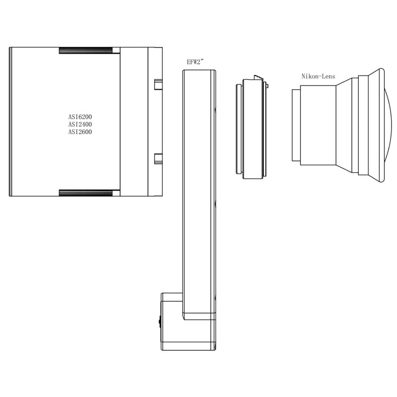 ZWO Objektiv-Adapter Nikon / EFW2