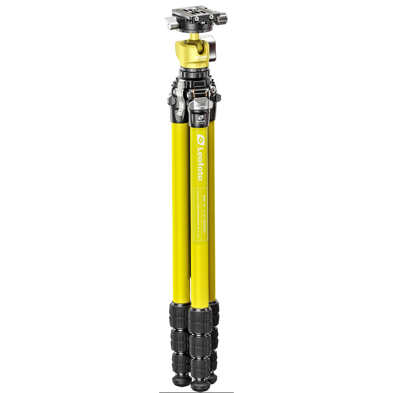 Leofoto Carbon-Dreibeinstativ LY-224C Mr.Y + Balhead LH-25 R Yellow