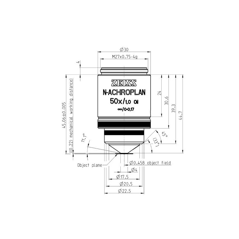 ZEISS Objektiv N-Achroplan 50x/1,0 Oil M27