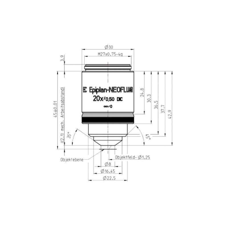 ZEISS Objektiv EC Epiplan-Neofluar, DIC,  20x/0,50 wd=2,1