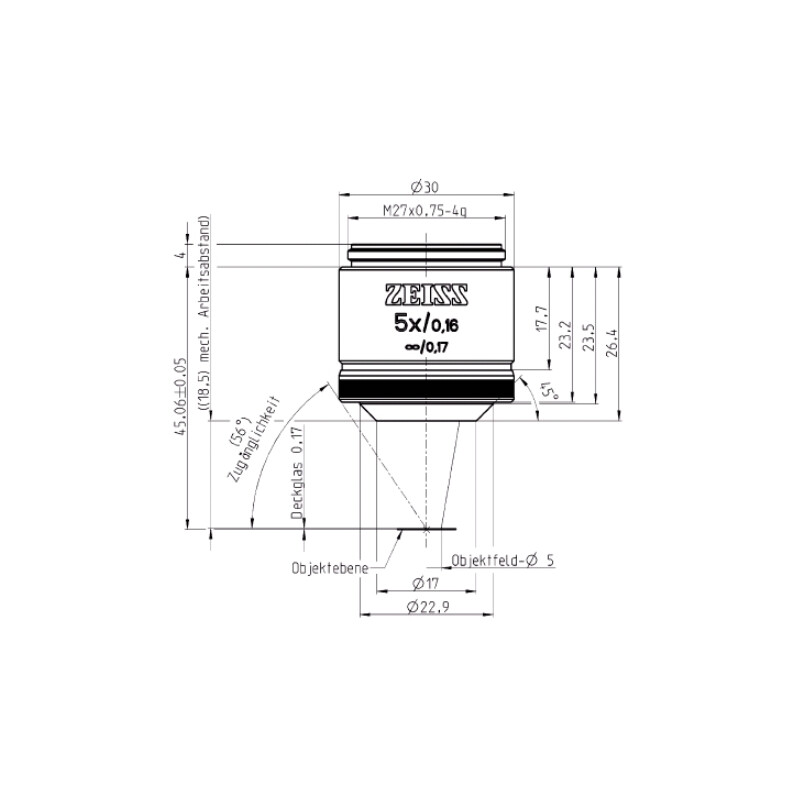 ZEISS Objektiv EC Plan-Neofluar, 5x/0,16 wd= 8,5mm