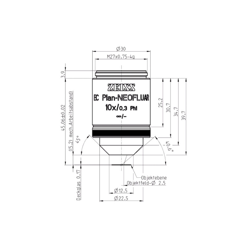 ZEISS Objektiv EC Plan-Neofluar, Ph1, 10x/0,3 wd=5,2mm