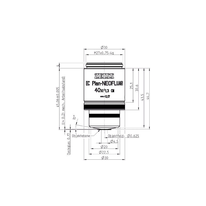 ZEISS Objektiv EC Plan-Neofluar, 40x/1,30 Oil wd=0,21