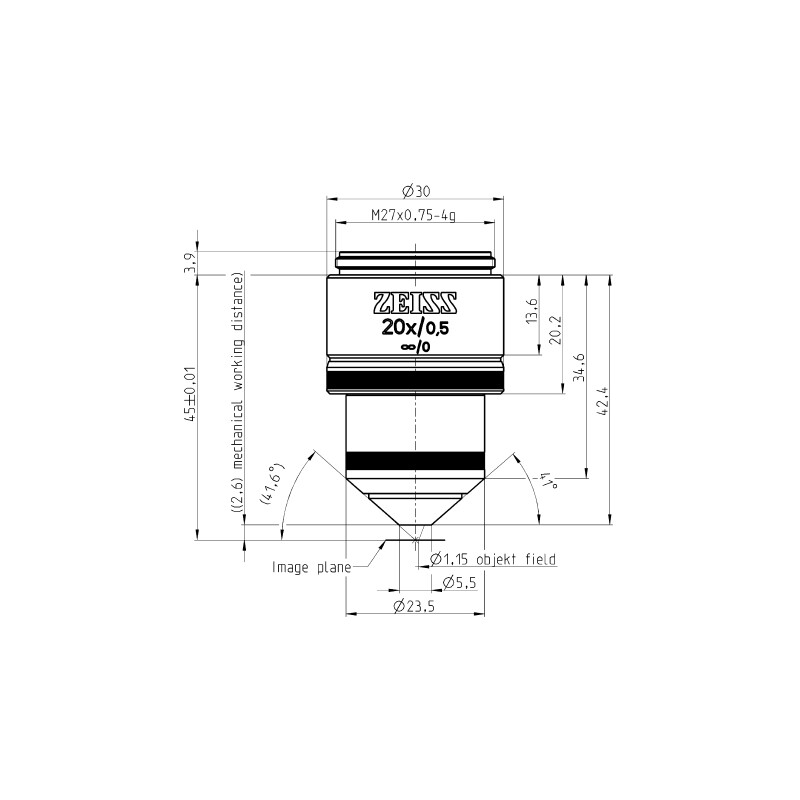 ZEISS Objektiv W N-Achroplan 20x/0,5 wd=2,6mm