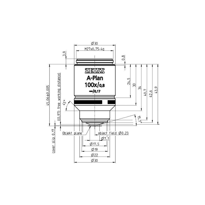 ZEISS Objektiv A-Plan 100x/0,8 wd=0,97mm