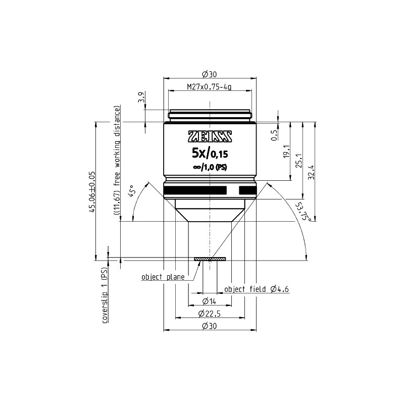 ZEISS Objektiv LD A-Plan 5x/0,15 wd=11,7mm