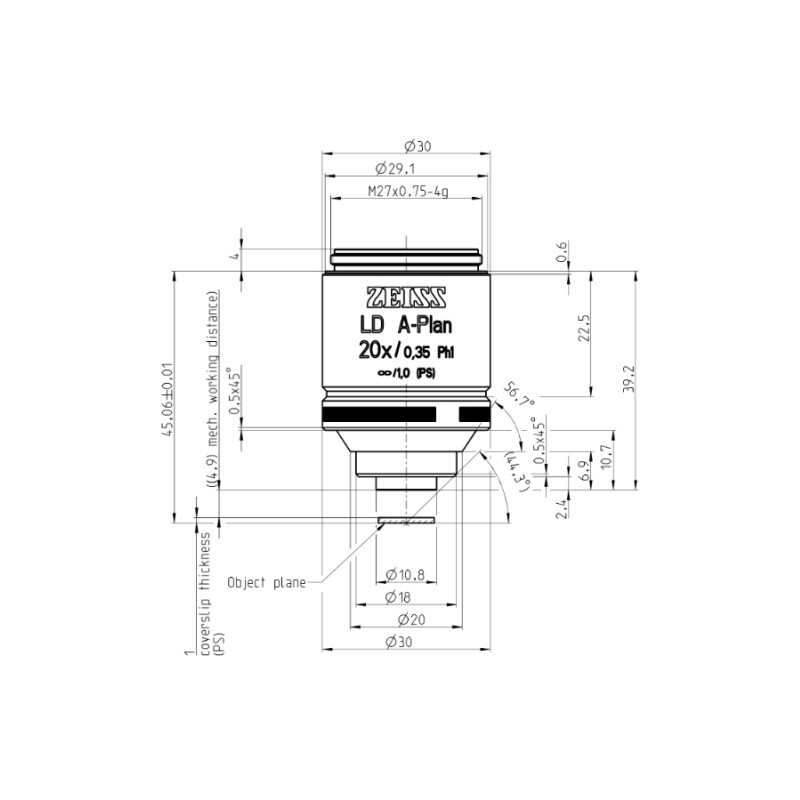 ZEISS Objektiv LD A-Plan 20x/0,35 Ph1 wd=4,9mm