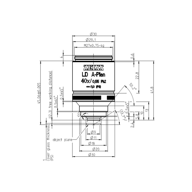 ZEISS Objektiv LD A-Plan 40x/0,55 Ph2 wd=2,3mm