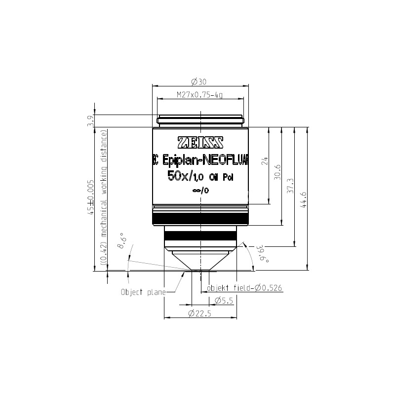 ZEISS Objektiv EC Epiplan-Neofluar 50x/1,0 Oil Pol wd=0,40mm