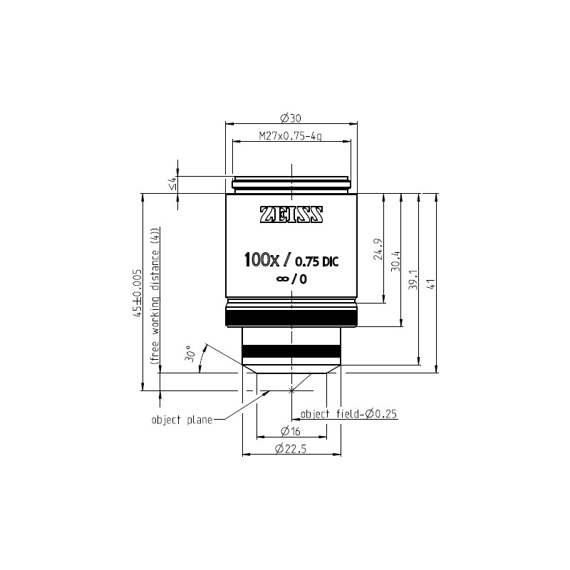 ZEISS Objektiv LD EC Epiplan-Neofluar 100x/0,75 DIC wd=4,0mm