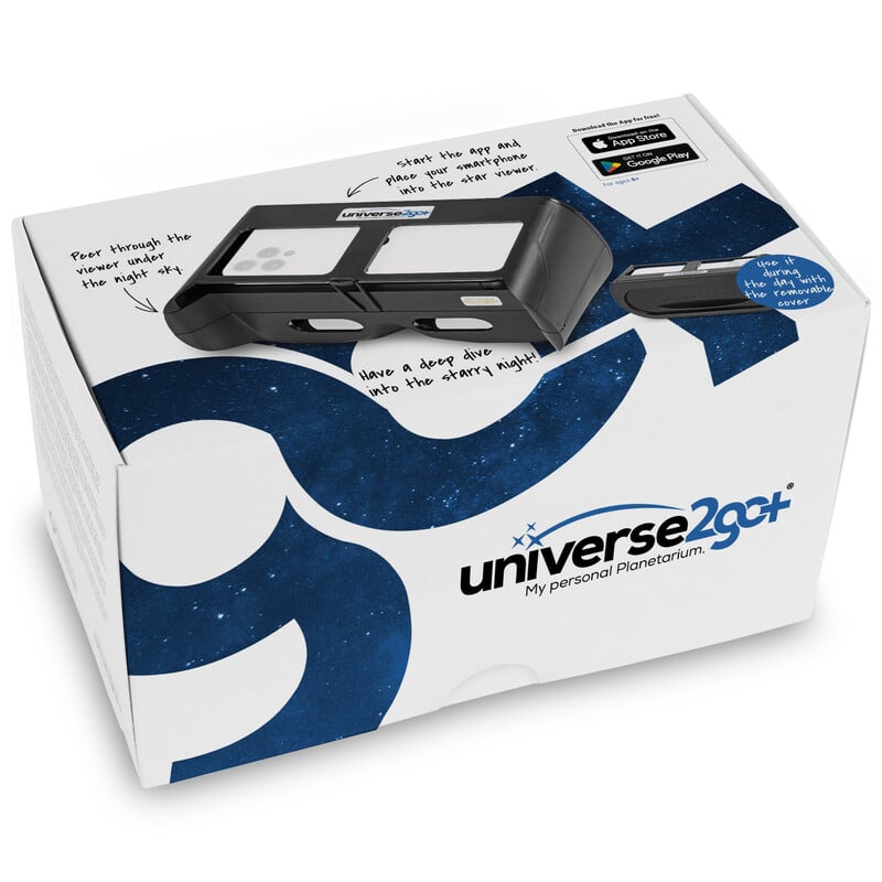 Omegon Hand-Planetarium Universe2Go+ + Sonnenfinsternisbrille Solar Safe Deluxe