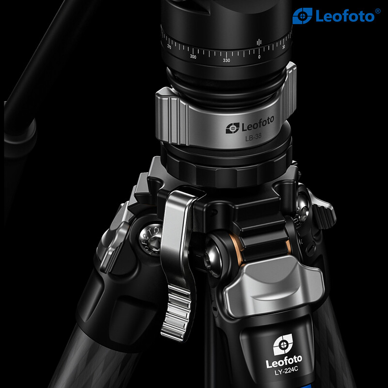 Leofoto Carbon-Dreibeinstativ LY-224C Mr.Y + Videoneiger BV-0R + Nivellierbasis LB-38 schwarz