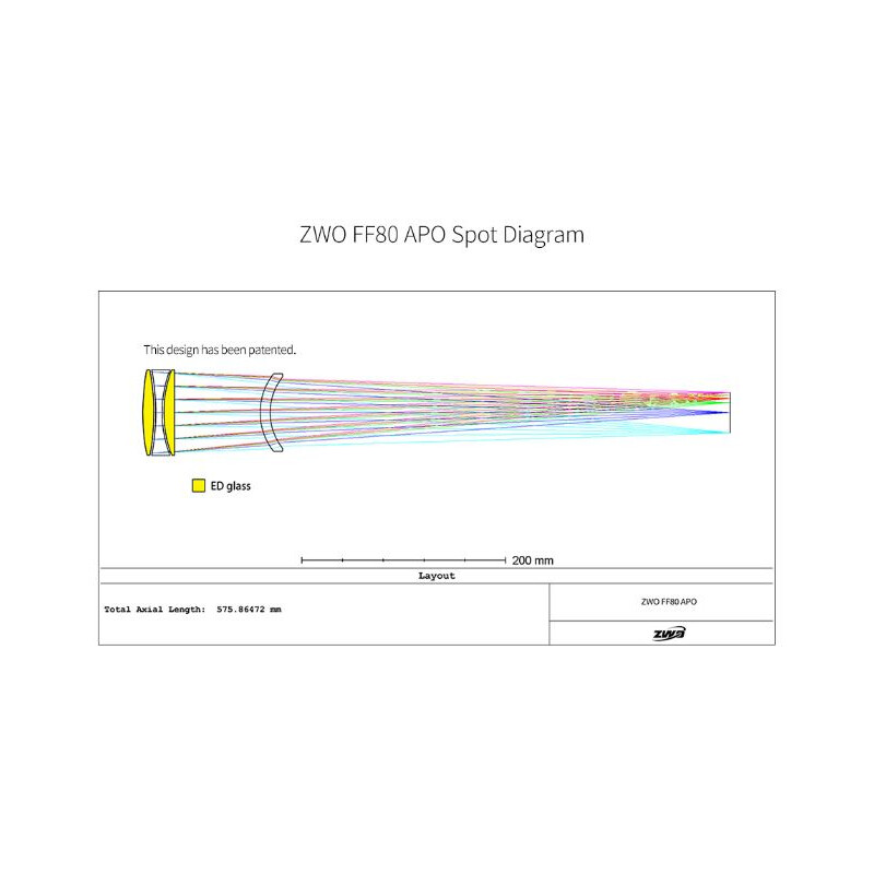 ZWO Apochromatischer Refraktor FF80 AP 80/600 Quadruplet OTA