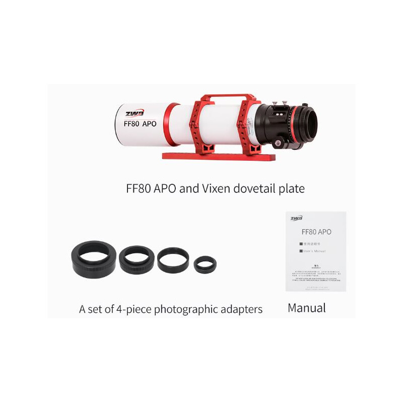 ZWO Apochromatischer Refraktor AP 80/600 FF80