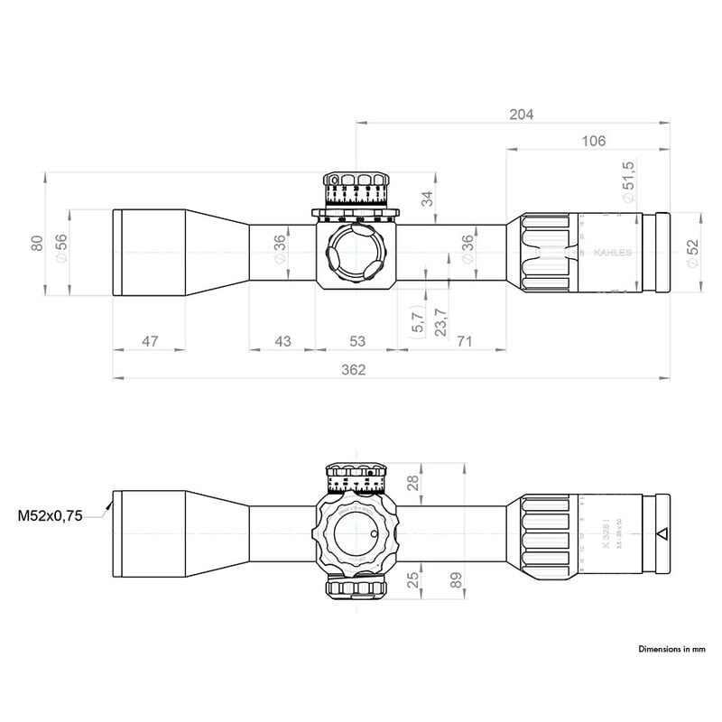 Kahles Zielfernrohr K328i 3,5-28x50, MOAK+, cw, rechts