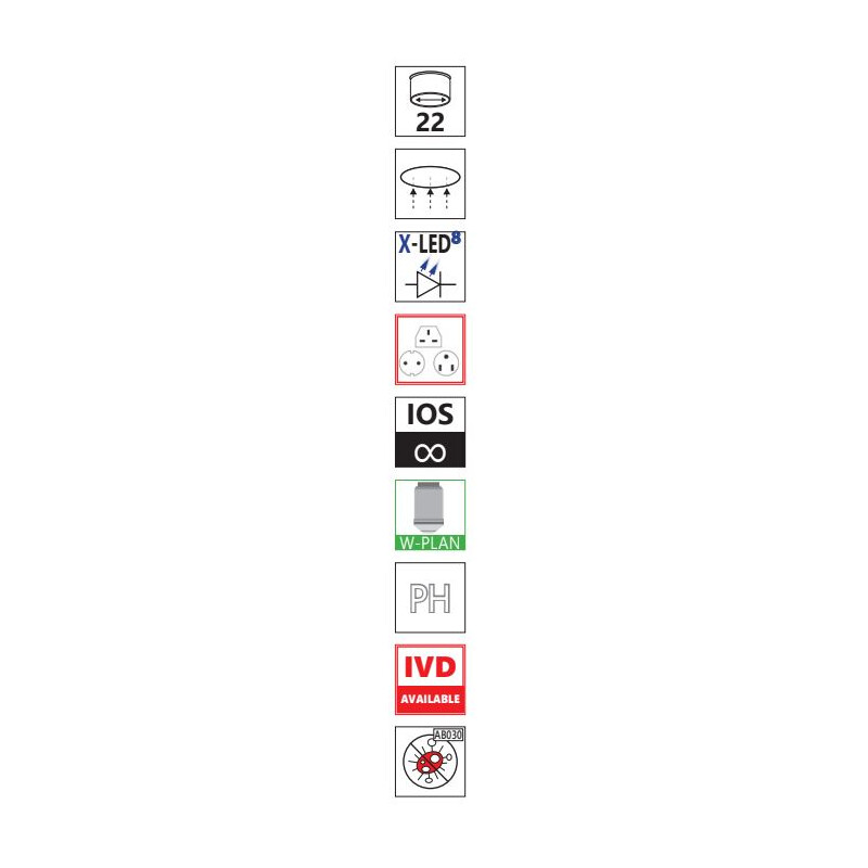 Optika Inverses Mikroskop IM-300, trino, PH, 100-400x, IOS LWD W-PLAN PH, N.A. 0.3, X-LED8