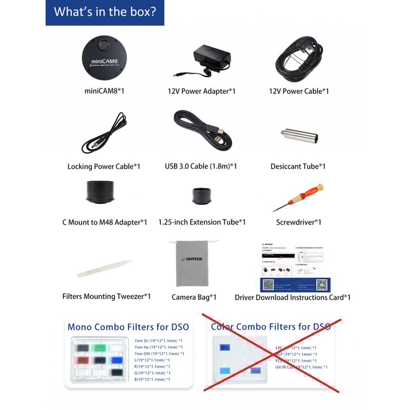 QHY Kamera miniCam8 Mono Combo EVO