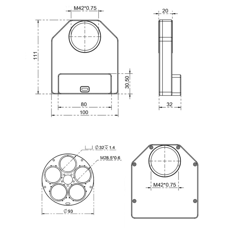 iOptron Filterrad iEFW 5x 1,25"
