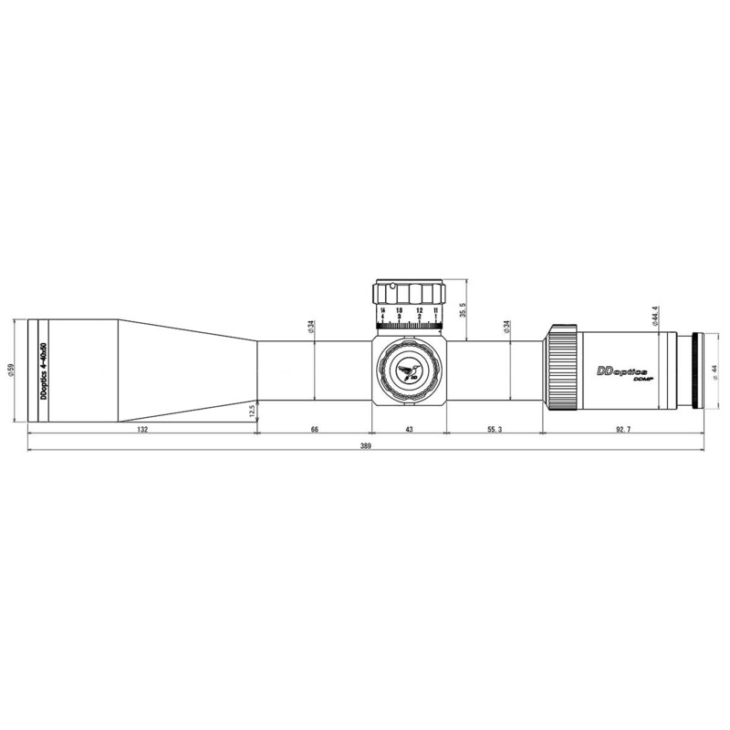 DDoptics Zielfernrohr DDMP V10 4-40x50 tacA MOA