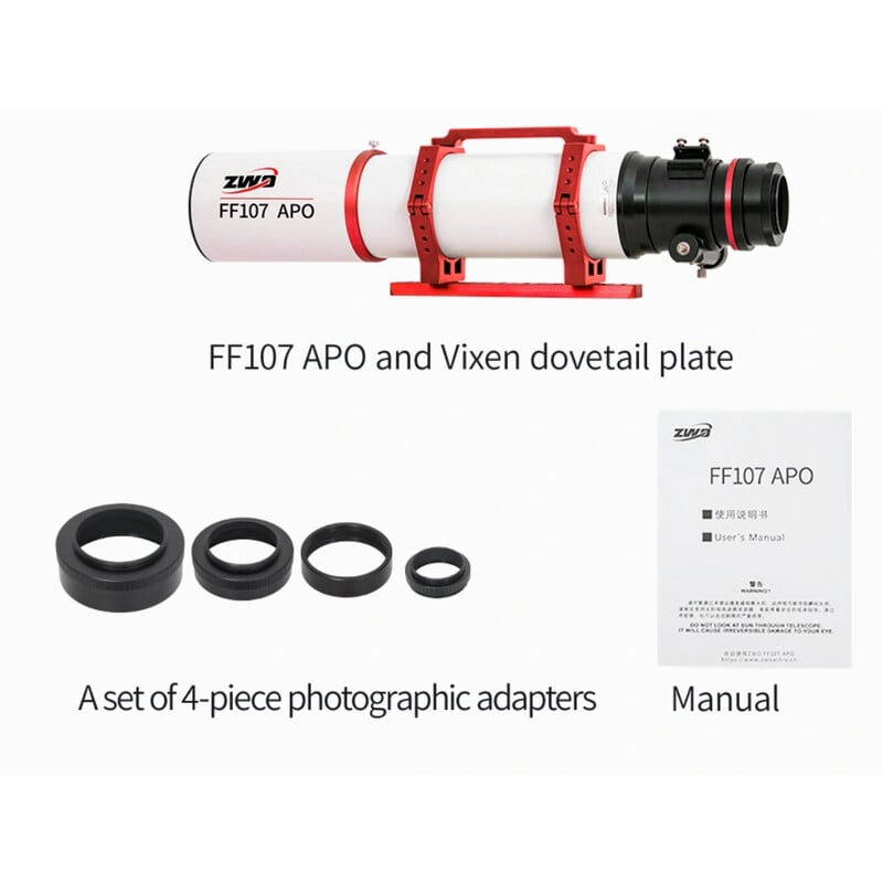 ZWO Apochromatischer Refraktor AP 107/749 FF107