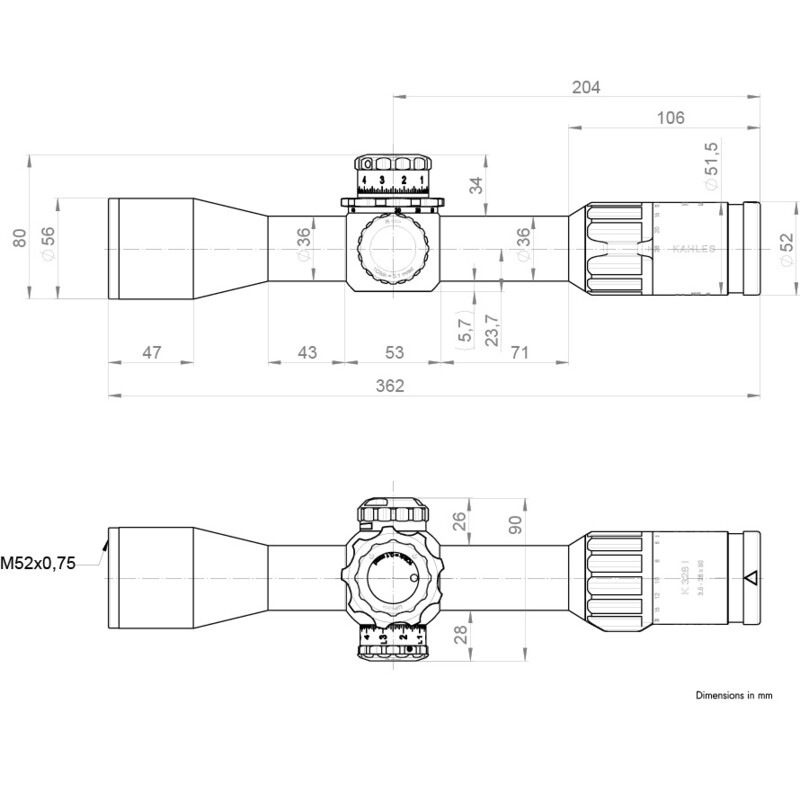Kahles Zielfernrohr K328i 3,5-28x50, SKMR4+, ccw, rechts, Refined