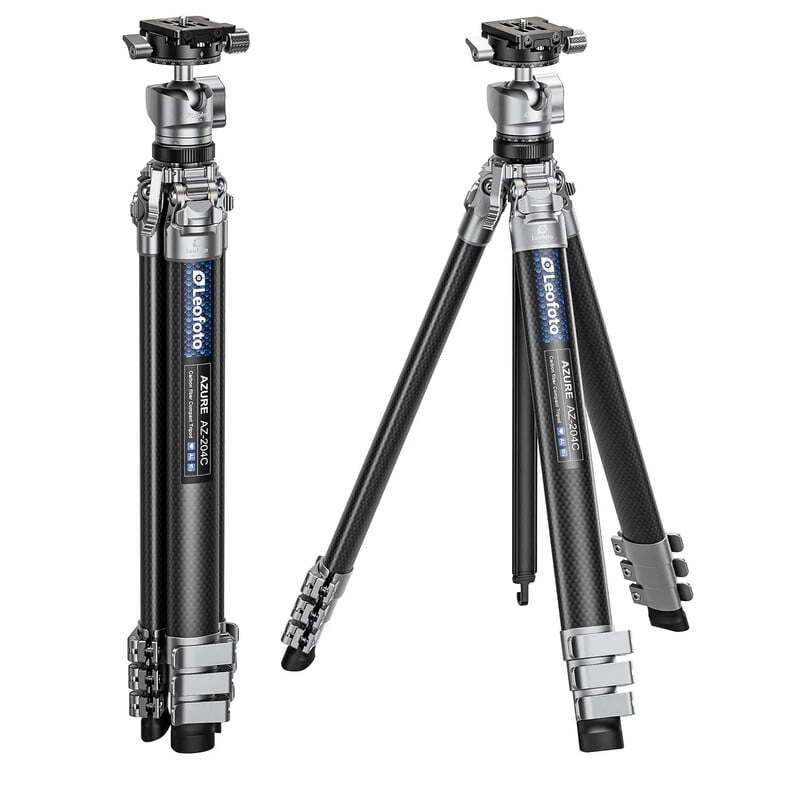 Leofoto Carbon-Dreibeinstativ AZ-204C+LH-25R Azure Half Silver
