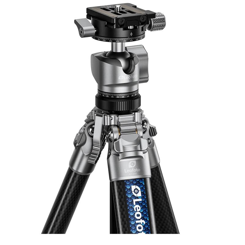 Leofoto Carbon-Dreibeinstativ AZ-204C+LH-25R Azure Half Silver