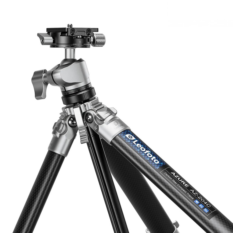 Leofoto Carbon-Dreibeinstativ AZ-204C+LH-25R Azure Half Silver