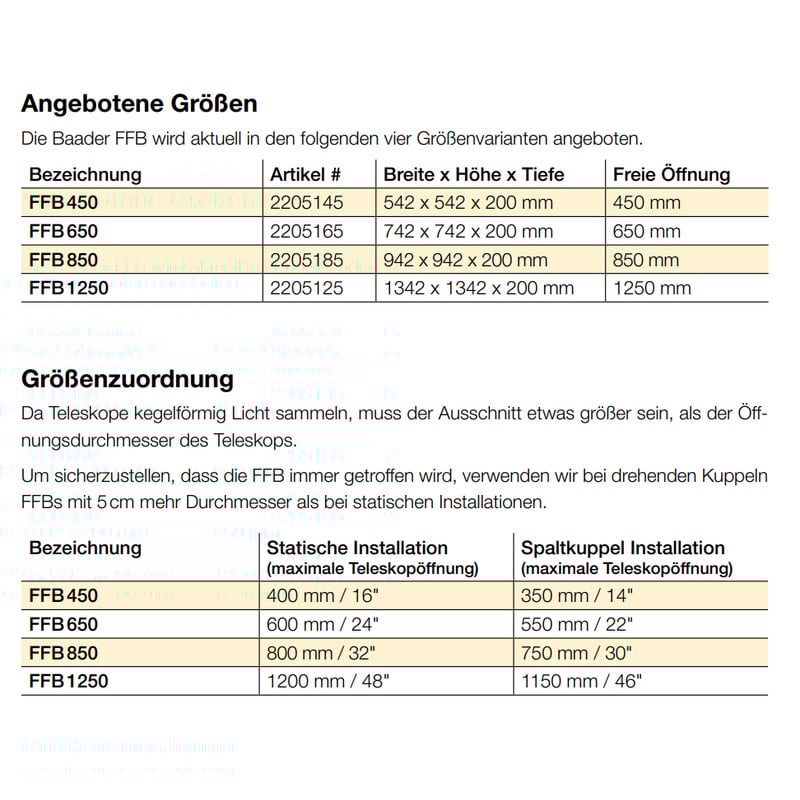 Baader Flatfieldmaske FFB 650 mm