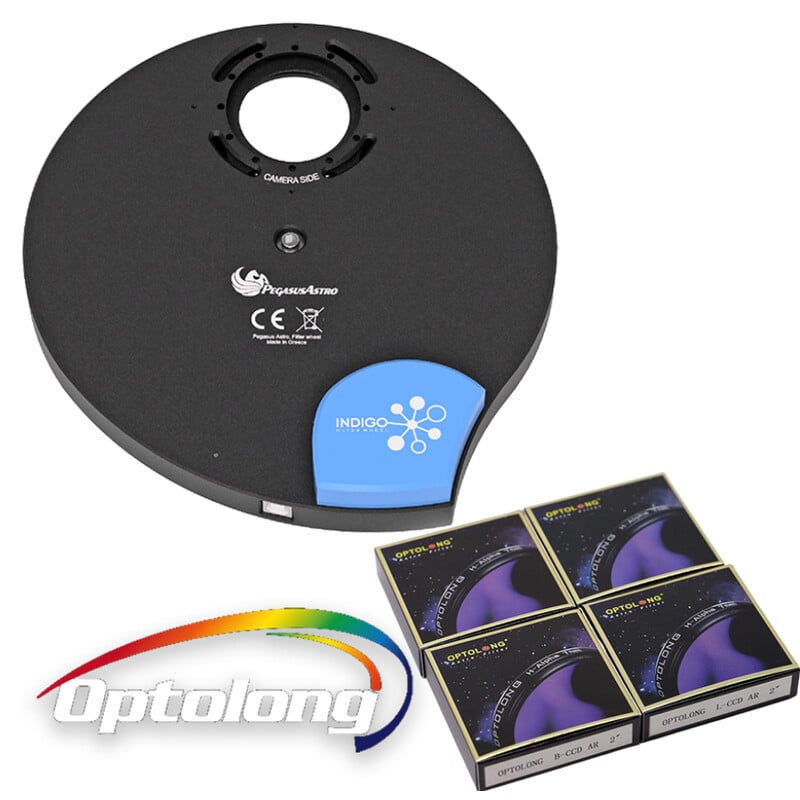 PegasusAstro Filterrad Indigo + OPTOLONG LRGB-Filter 2"