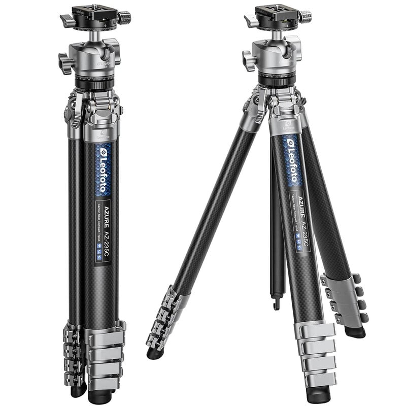Leofoto Carbon-Dreibeinstativ AZ-235C+MBH-30 Azure Half Silver