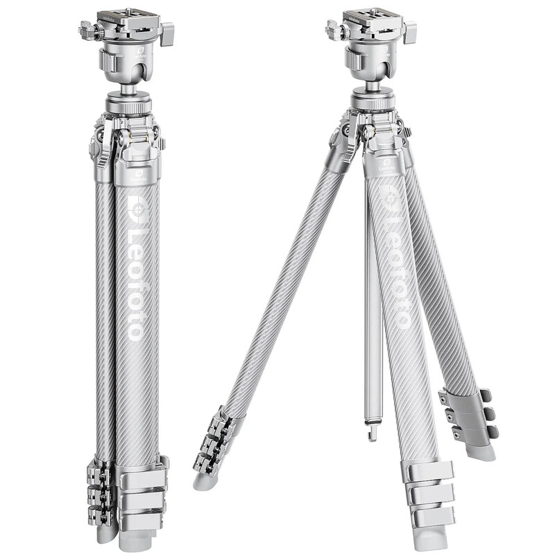 Leofoto Carbon-Dreibeinstativ AZ-204C+MBH-30 Azure Full Silver