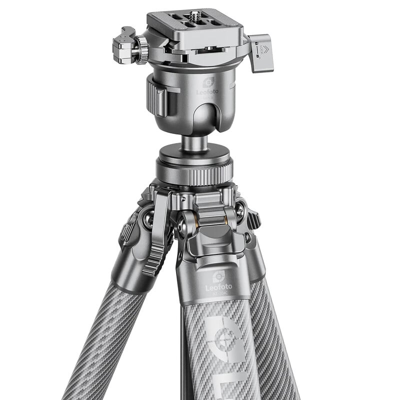 Leofoto Carbon-Dreibeinstativ AZ-204C+LH-30R Azure Full Silver
