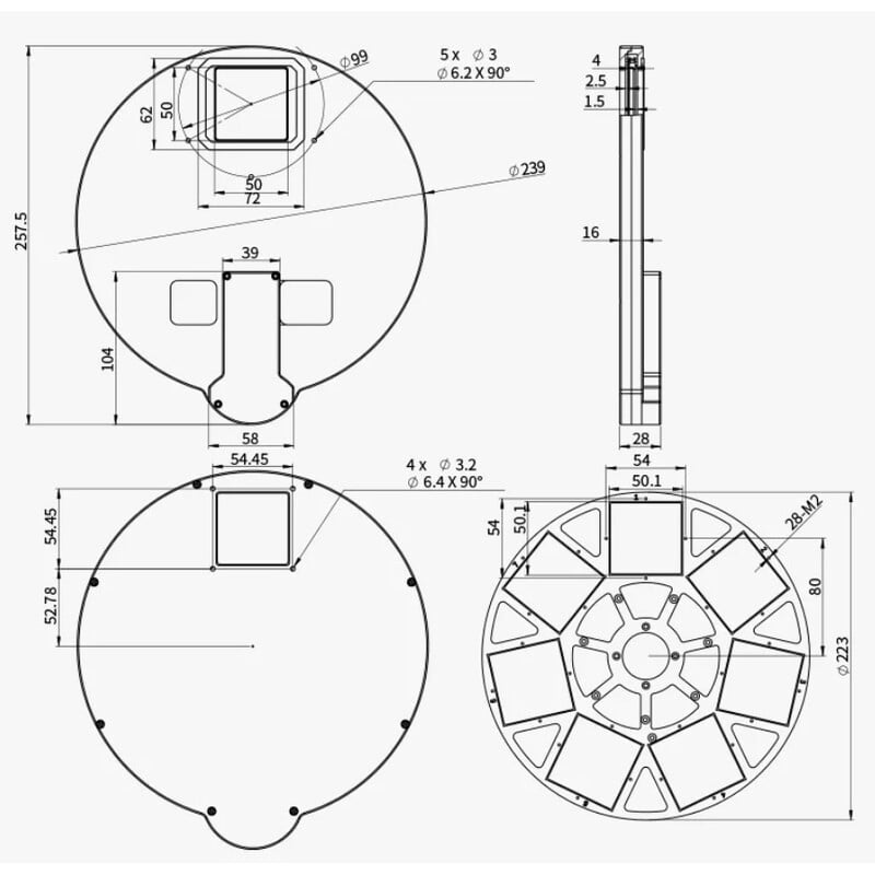 ZWO Filterrad EFW 7x 50 mm